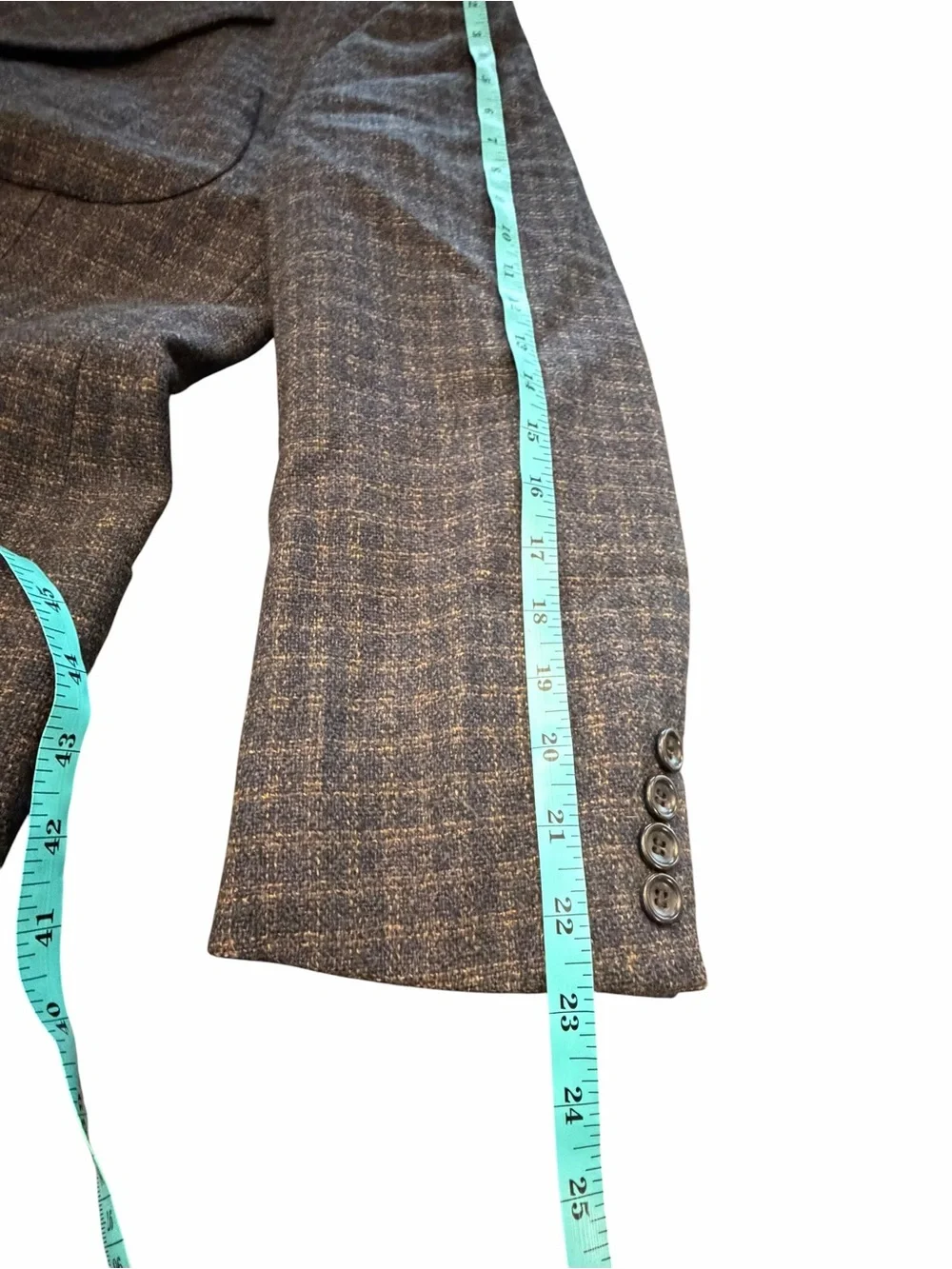 Vintage Hugo Boss Classic Blazer 94% Pure Virgin Wool 40R Blue Check Saks 5th Av